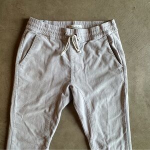 PacSun Beige Corduroy Men's Joggers (S) gathered hem, elastic waist, 3 pocket